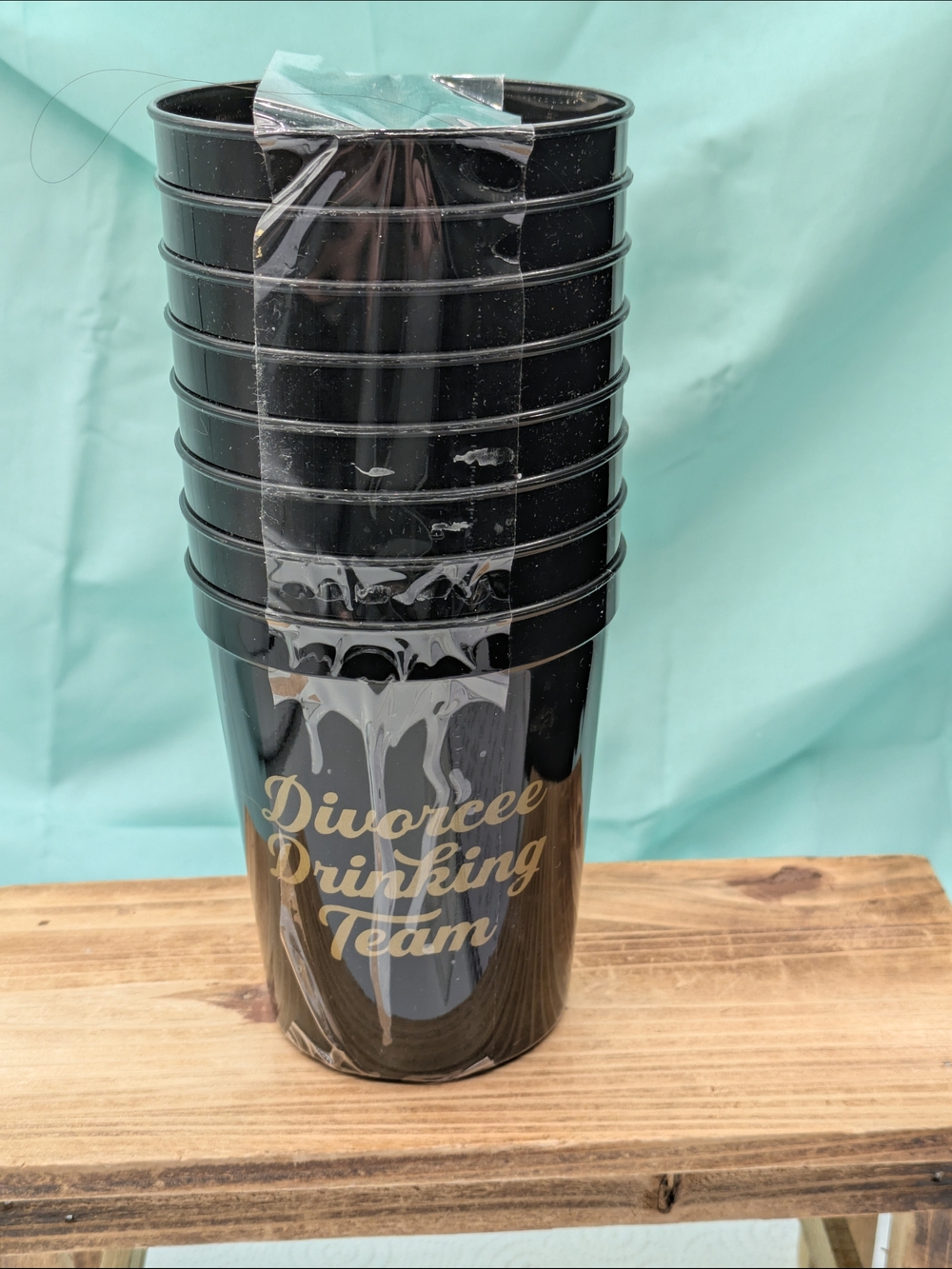 Divorcee Drinking Team Black Party Cups Set Of 8